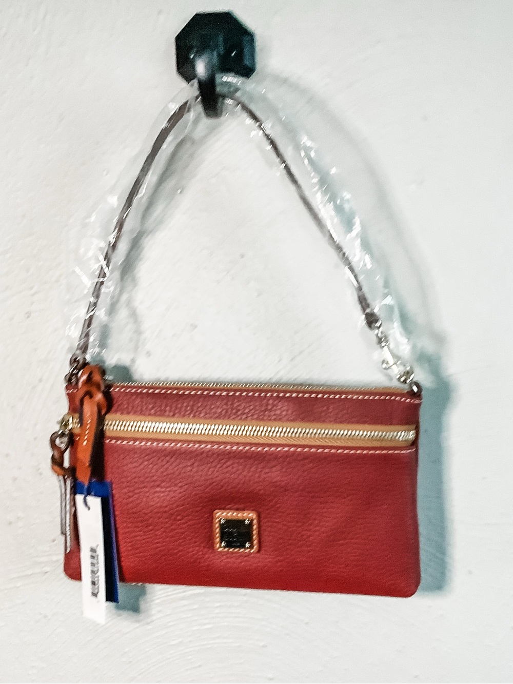 NWT Dooney & Bourke Tech Topp Zip Pouch in Cranberry